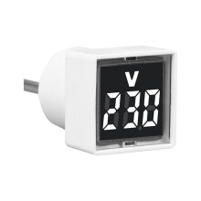 2X Voltmetro Digitale Quadrato AC220V Tester di Tensione Quadrato con Display A LED e Spia Luminosa Spina UE Bianco