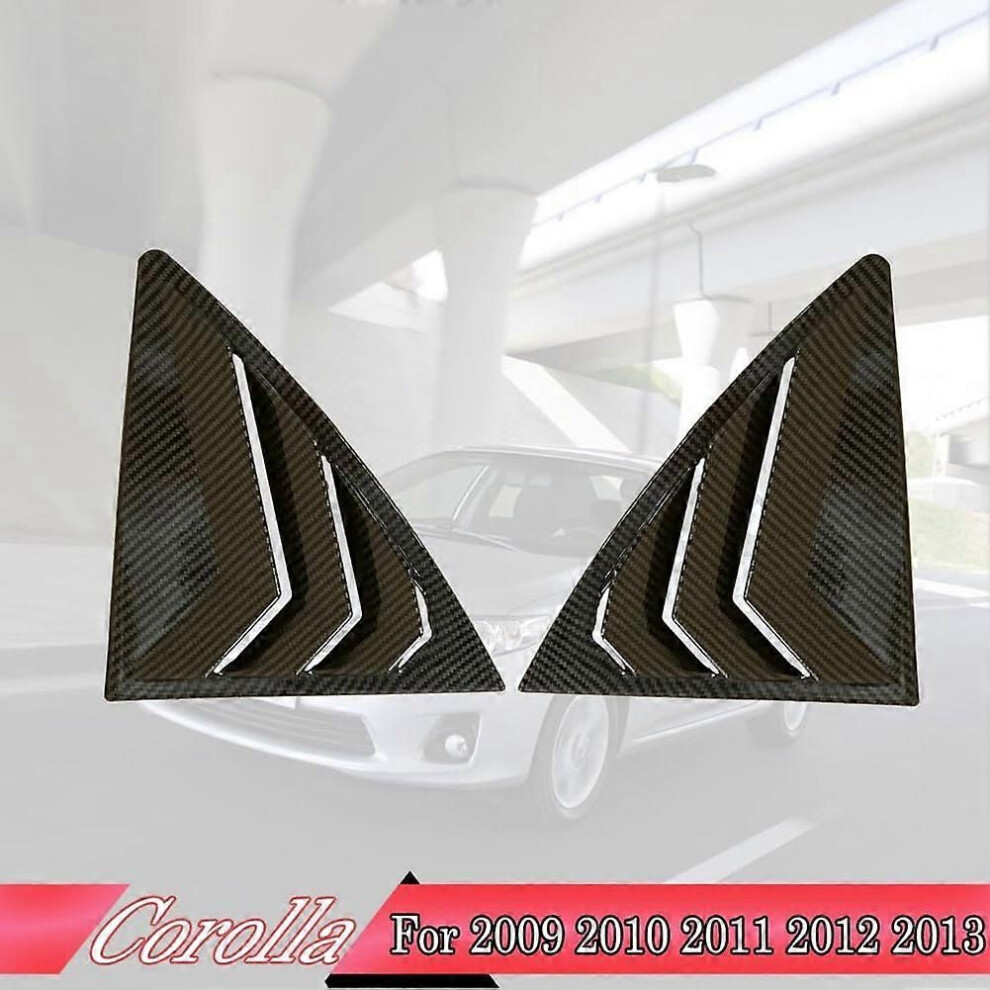For Toyota Corolla 2009-2013 Car Rear Louver Window Side Shutter Cover Trim Sticker Vent Scoop Accessories Carbon Fiber 9345346676153