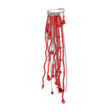 Broche décorative avec cristal étincelant et chaîne à-Rouge