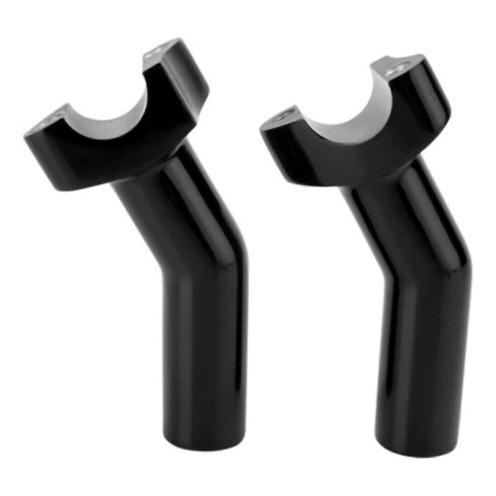 3.5Inch Tall Pullback Handlebar Risers For Softail Dyna Touring Pullback Aluminum Straight Black 9345346649652