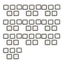 Pack of 50 Zinc Alloy Square Stand Gemstones-Ancient Silver
