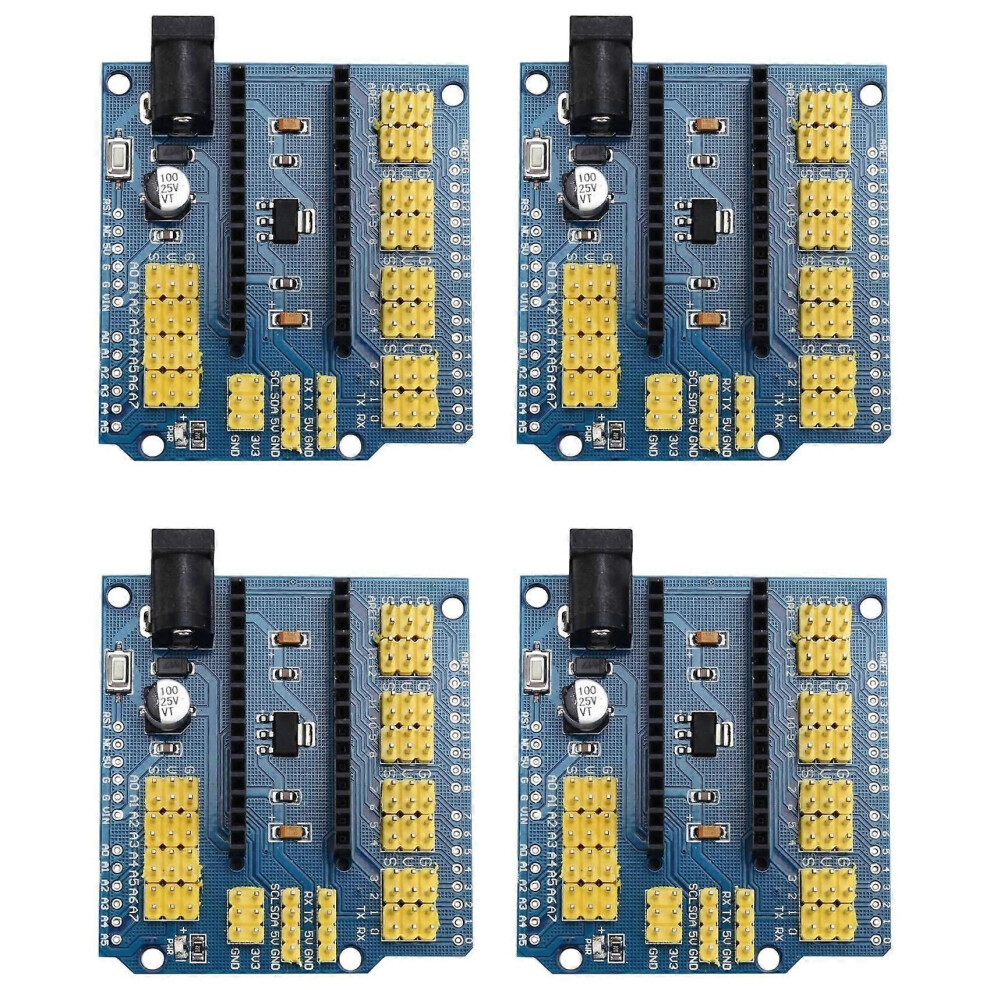 4 Pack I/O Expansion Sensor Shield Module For Arduino Nano V3.0 Compatible With Uno R3-Pack Of 4 9345346646071