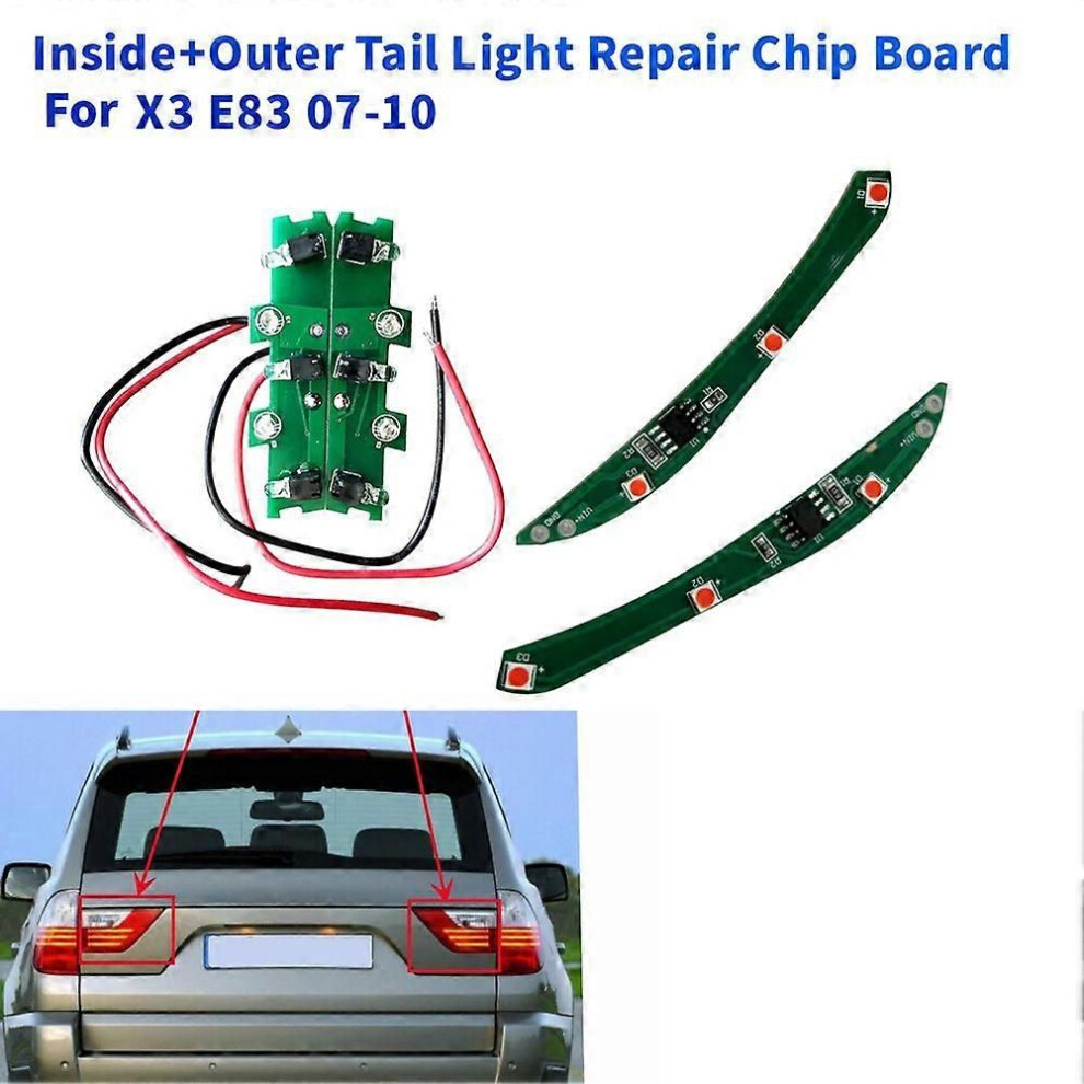 4Pcs/Set Inside+Outer Tail Repair Chip Board 7162209 7162210 7162213 7162214 For Bmw X3 E83 07-10 Rear Tail Board Light 9345346646231