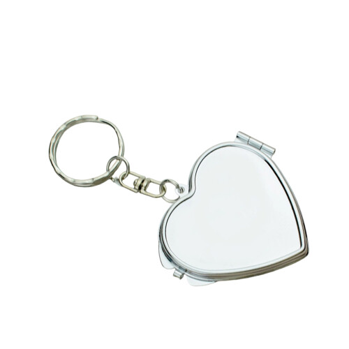 Metal Mini Mirror Keychain Double Sided Magnifying-heart shape