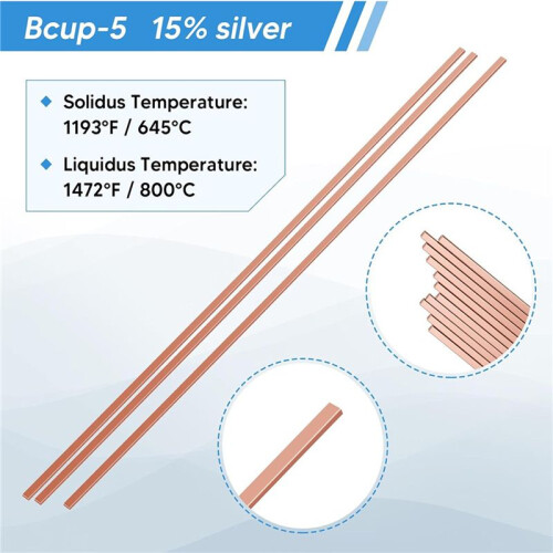 60 Sticks Brazing Rods,Solder Copper Phosphor Welding Rods Industry Grade for Air Conditioning,Refrigerator,Cold Storage 2