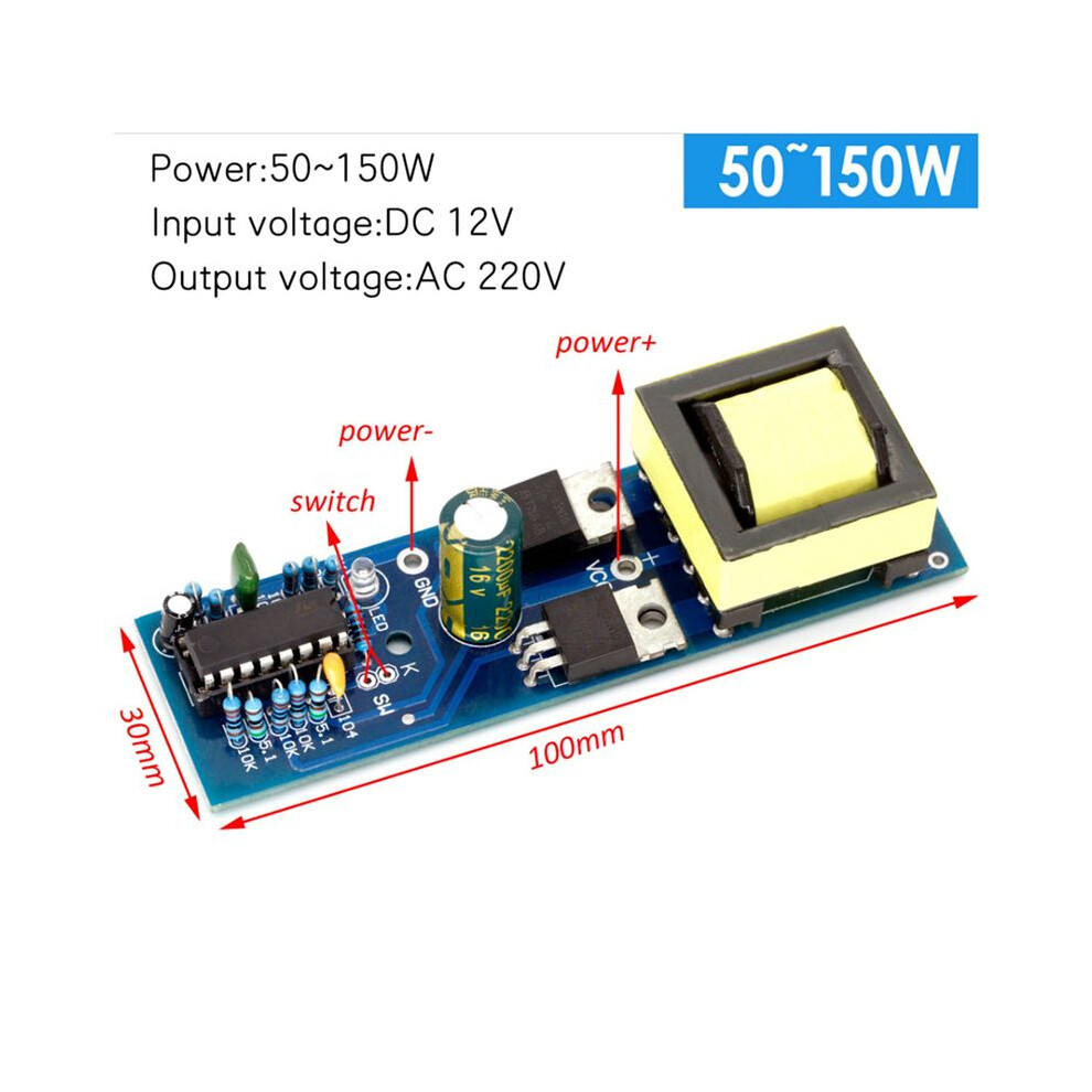 Ac Boost Module 2X Onduleur 150W Boost -AC Converter Module 12V à 220V Boost Module ...