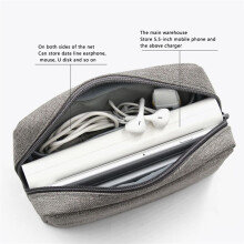 3X BOONA Travel Storage Bag Multifunctional Storage Bag for Laptop Power Adapter Power Bank Data Cable Charger Gray