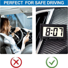 RelóGio de Painel de Carro Digital Pequeno Operado Por Bateria Display LCD Claro de Tempo para AutomóVeis, Motocicletas e CaminhõEs