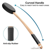 2X Back Lotion Applicator with Long Handle and 2 Replaceable Pads, Ideal for Young People and the Elderly-Black.