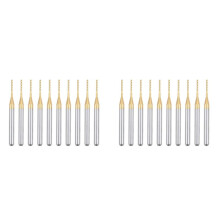 20PCS Titanium Coat Carbide End Mill Engraving Milling Cutter CNC Router Bits for PCB Machine, 1/8 Inch Shank 1Mm