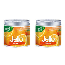 2X Car 220g Jello Perfume Air Freshener Car Balm Deodorizing Long-Lasting Fragrance Scent Car Aromatherapy ORANGE