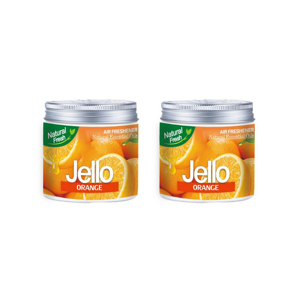 2X Car 220g Jello Perfume Air Freshener Car Balm Deodorizing Long-Lasting Fragrance Scent Car Aromatherapy ORANGE