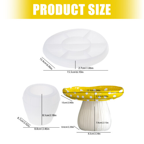 Moule à champignons en Silicone, conception détaillée, pied 2