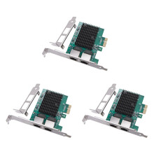 3X 2 Port 2.5G PCIe Network Card 2.5 Gigabit Ethernet Adapter RTL8125BG Chip PCI-E Ethernet LAN Adapter for Desktop PC