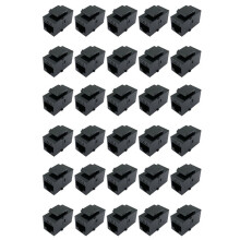 Acoplador  RJ45 Cat6 UTP  Acoplador Inline Fêmea para Fêmea Cat6  Jack Cat6 Conector 30 Peças