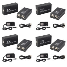 4pcs 120M USB Extender 4 Port USB1.1 Hub Extender over RJ45 Ethernet USB UTP Extension Transmitter Receiver-US Plug