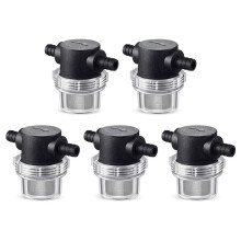 5X Water Pump Strainer,3/8 Inch Hose Barb in- Strainer Twist- Pipe Sprayer Filter for Water Pump 12V 80PSI
