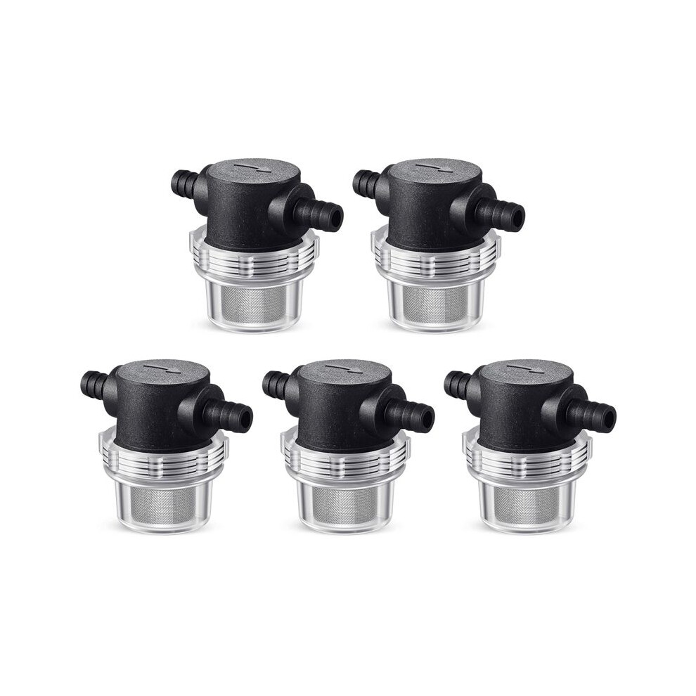 Brecantia 5X Water Pump Strainer,3/8 Inch Hose Barb In- Strainer Twist- Pipe Sprayer Filter For Water Pump 12V 80Psi