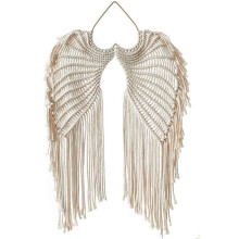 Angel Macrame Wall Hanging Tapestry, Boho Cotton Handmade Decor with Long Tassels – Compatible with Wedding, Office, Living Room, Bedroom