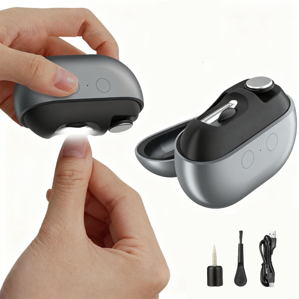 Black Electric Smart Nail Clipper For Thick Nails, Usb Rechargeable & Portable Â Compatible With Seniors/Adults,
