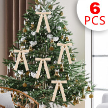 6-Piece Velvet Christmas Bows Set - Red Christmas Tree Bows for Tree & Wreath Decoration, Elegant Gift Bows