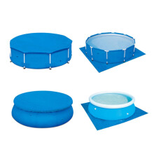 Above Ground Pool Cover Waterproof Dual Protection Dustproof Rainproof Shield for Inflatable Round Pool