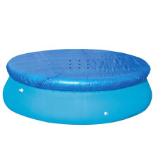 6Ft Round Pool Cover for Inflatable Pools, Waterproof with Drain Holes and Rope TieDowns, DustProof Protection