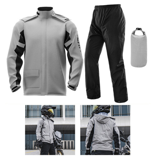 Motorcycle Rain Suit Waterproof Breathable Work Rain-Gray M 2