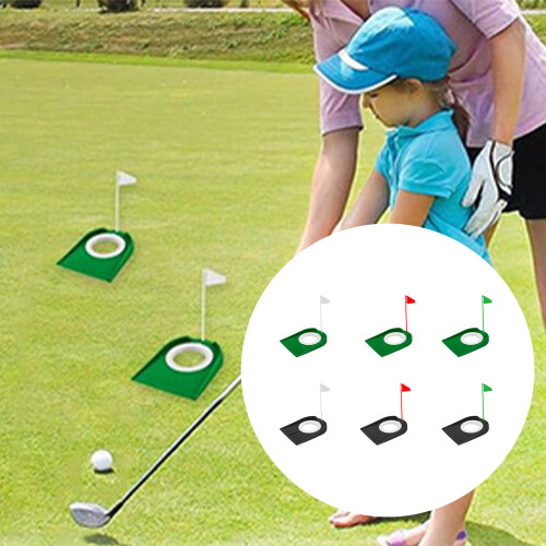 Golf Putting Trainer Complete with Ball Return-green green flag 2