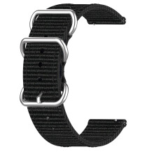 Geeignet für  Venu SQ Uhren Armband Weiches und Atmungsaktives Nylon Ersatz Armband (Schwarz)
