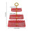 3-laags vierkante cupcake standaard wit met reliëf (1 set) 6