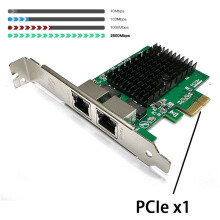 3X 2-Portowa Karta Sieciowa 2,5G PCIe 2,5 Gigabit Ethernet Adapter RTL8125BG Chip PCI-E Ethernet LAN Adapter do Komputera Stacjonarnego