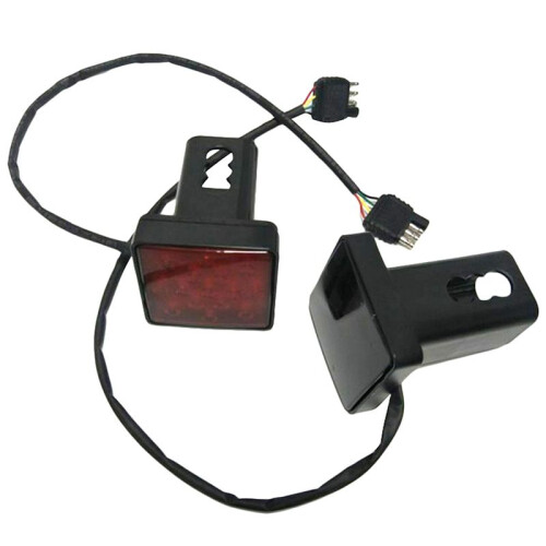 4Conjunto Tampa Do Receptor de Reboque de Reboque de 2 Polegadas Lente Fumê 15 LED Luz de Freio 1