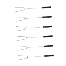 6Pcs Stainless Steel BBQ Skewers with HeatResistant Wooden Handles for Camping and Outdoor Grill