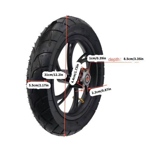 12inch Scooter Replacement Front Wheel Bicycles Accessories Easy 2