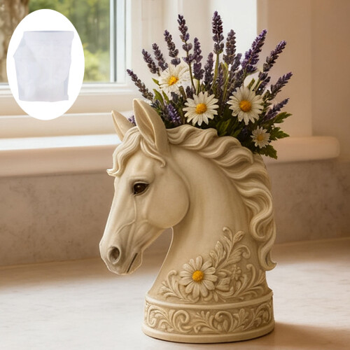 Flower Container Silicone Mold Horse Head Shape Suitable for 1