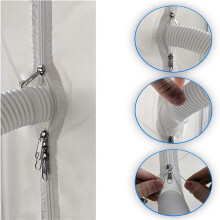 2X Sello de Ventana AirLock. Sello de Ventana de Placa de Sellado de Tela Flexible con Cremallera y Adhesivo para Unidades Móviles de Aire