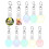 10 Pcs LED Sublimation Blank Keychain Acrylic Lighted Transfer Round DIY Keychain 1