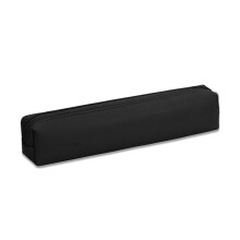 Leather Pencil Case Black Zippered Pen Pouch Durable Leather Material TravelFriendly Organizer