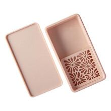 Cornstarch Container AntiStick Clay Tool with Easy Tap Dispensing Apricot Compact Storage Box