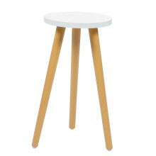 Wood Plant Stand Round Wooden Flower Pot Holder with Natural Wood Finish for Indoor Outdoor Decor