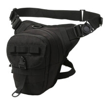 Motorcycle Leg Bag for Men, Adjustable Strap Waist Belt Hip Pouch with MultiPocket Storage, Black