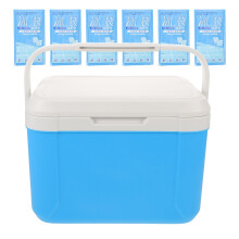 5.5L Portable Cooler Box with Ice Pack, Long Ice Retention Insulated Chest for Camping Picnic Fishing