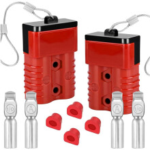 2Pack 175Amp Batterij Snelkoppelingsstekkers en Connectoren1/0-4 Meter Batterij Snelkoppeling voor Lier, Aanhangwagen