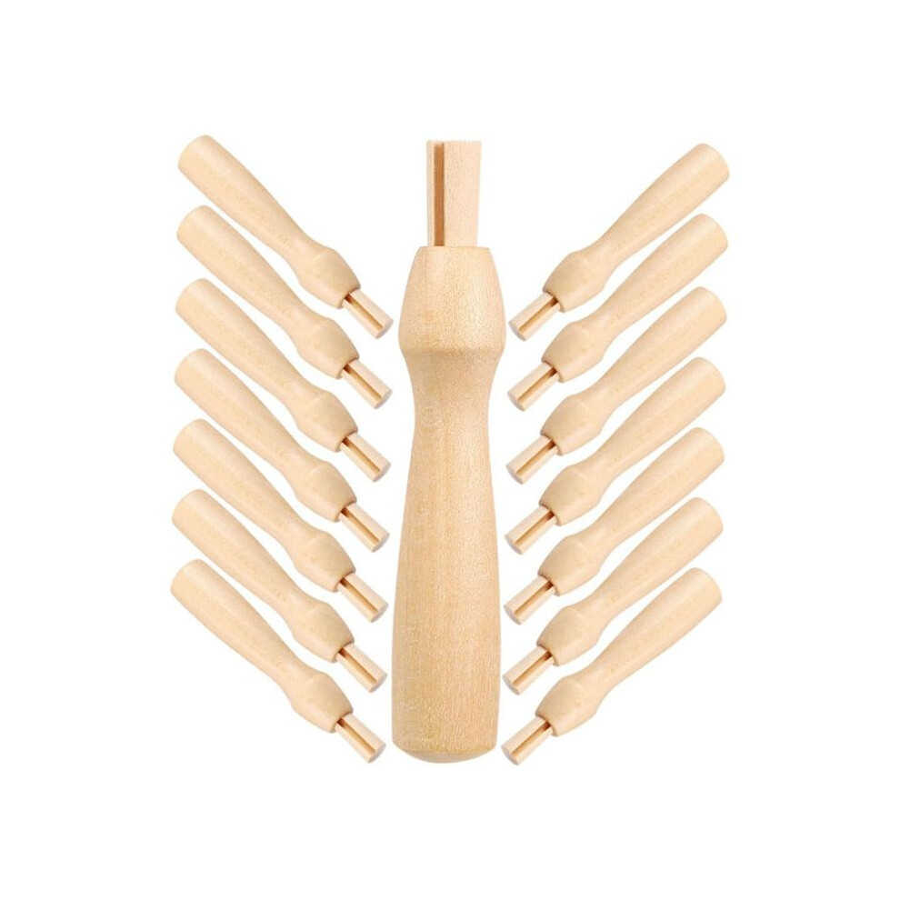 16Pcs Poking Fun Tool Felting Needles Handles Felting Handles Needle Felting Handle Kit Punch Hole Wood Component 4712584767236