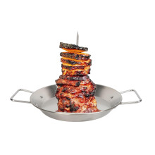 Vertical Skewer for Grill Stainless Steel Al Pastor Grill Skewer Detachable Design with Brush
