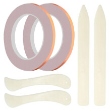 2 Rollen Kupferfolienband mit Kupferrücken für die Herstellung Von Buntglas und Heimwerkerarbeiten, mit 4 Buntglaswerkzeugen 6 mm