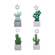 Cactusplanten Hars Bericht Fotokaart Paperclip Memo Notitiehouder Thuis Bureau Decoraties