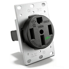50 Amp EV Charger Outlet, NEMA 14-50R EV Charging Receptacle Heavy Duty, 3-Pole 4-Wire 125/250V Flush Receptacle