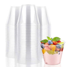 Jednorazové plastové poháre na párty, jednorazové párty poháre, 9 oz priehľadné plastové poháre, odolná konštrukcia, odolné plastové